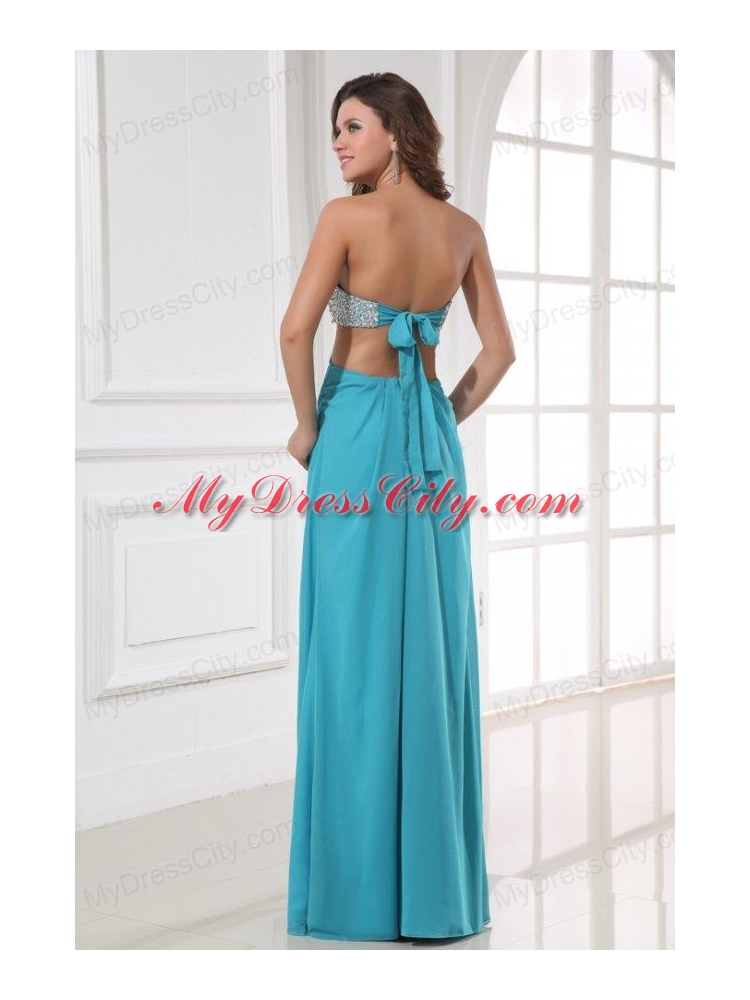 Empire Chiffon Sweetheart Beading and High Silt Floor-length Prom Dress