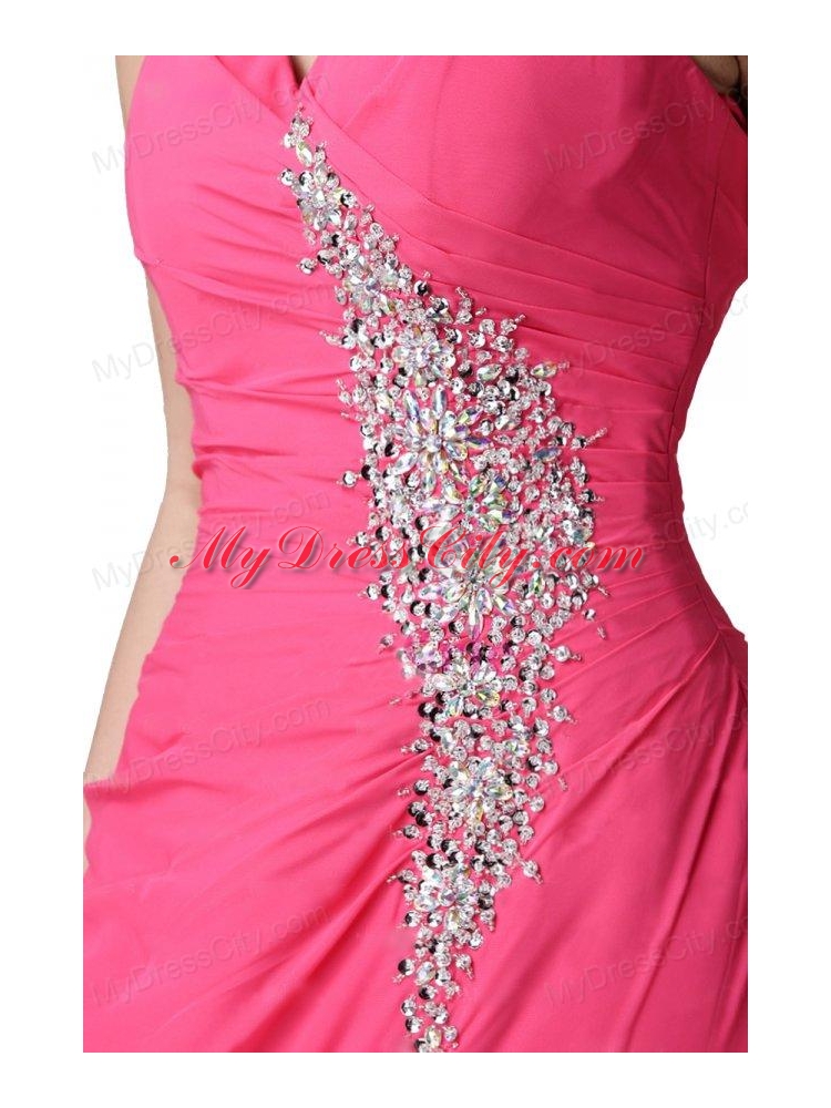 Mermaid Sweetheart Beading Ruffles Hot Pink Prom Dress