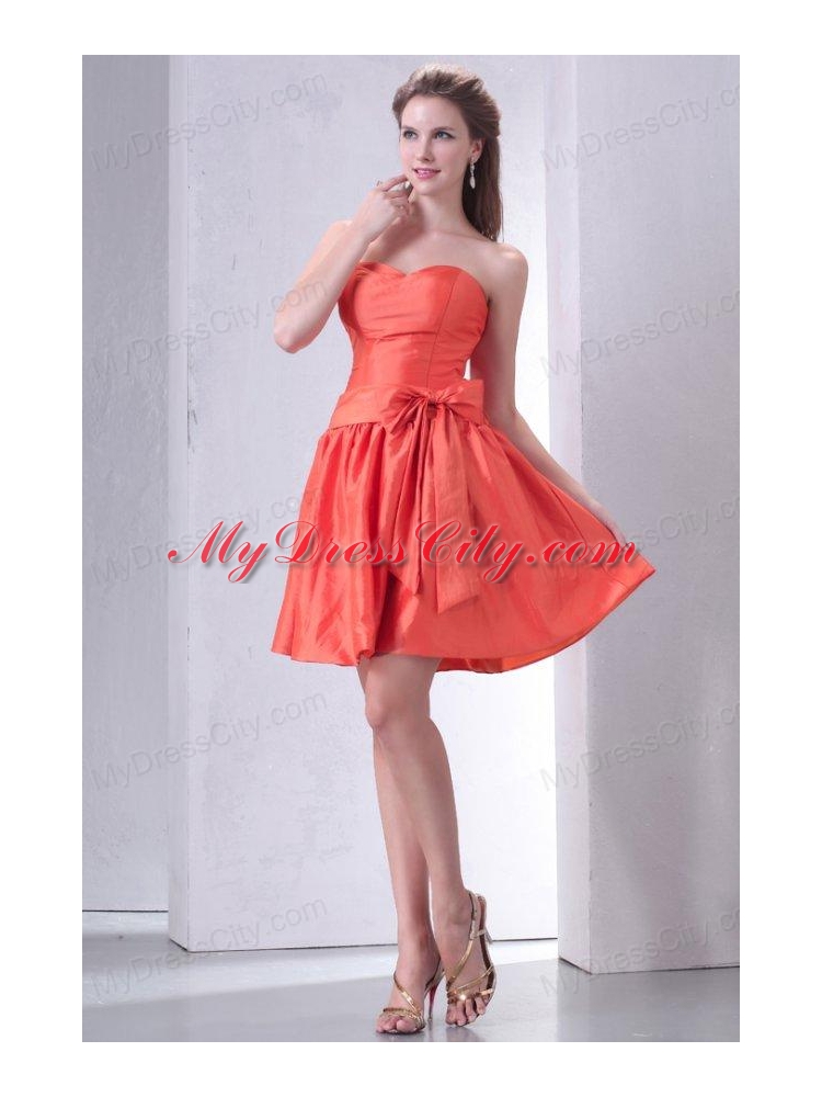 Cheap Sweetheart Short Prom Dress with Bowknot Mini-length