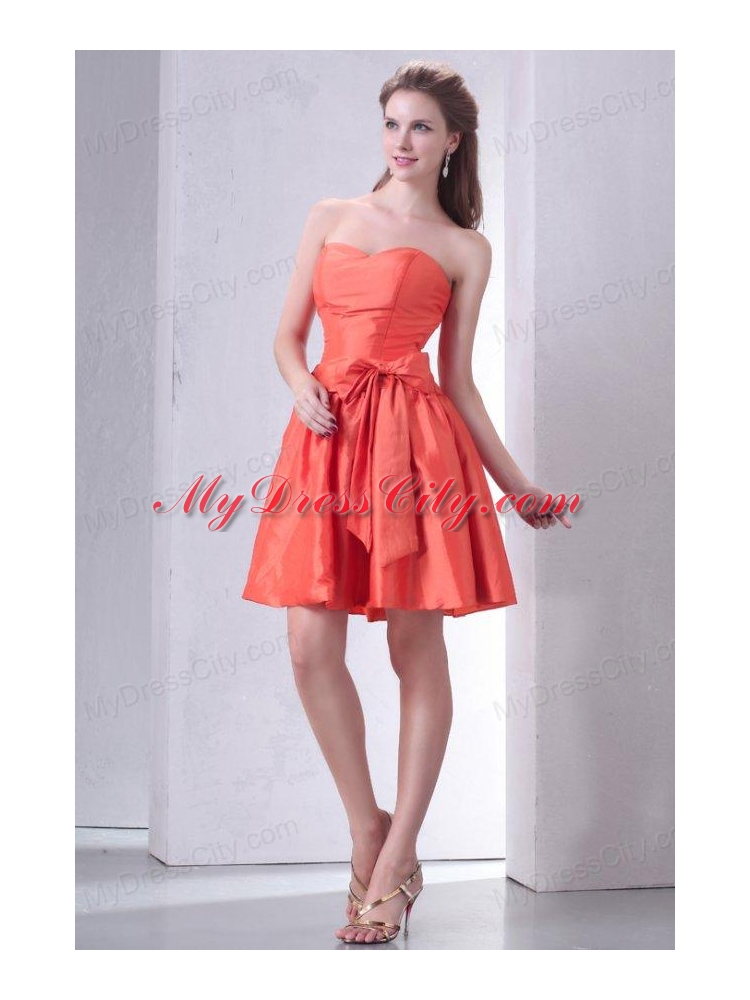 Cheap Sweetheart Short Prom Dress with Bowknot Mini-length