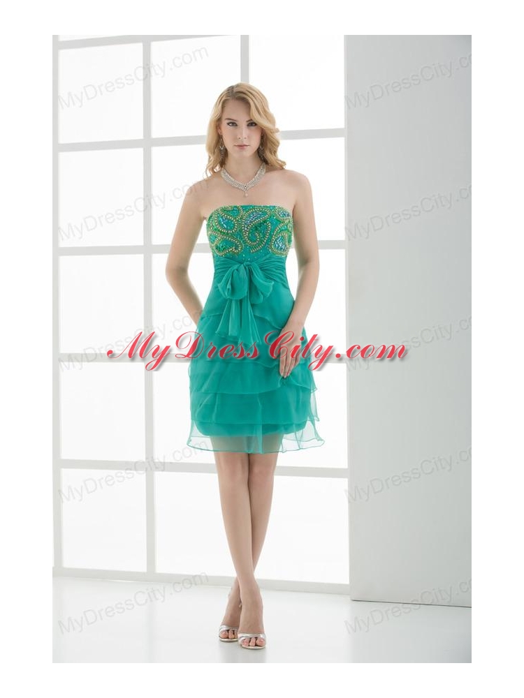 Empire Strapless Tulle Sashes Prom Dress with Beading and Ruching