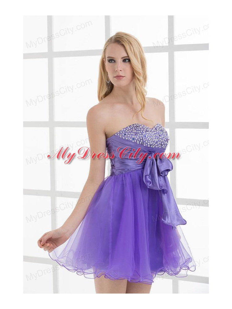 A-line Strapless Sleeveless Beading and Ruching Prom Dress