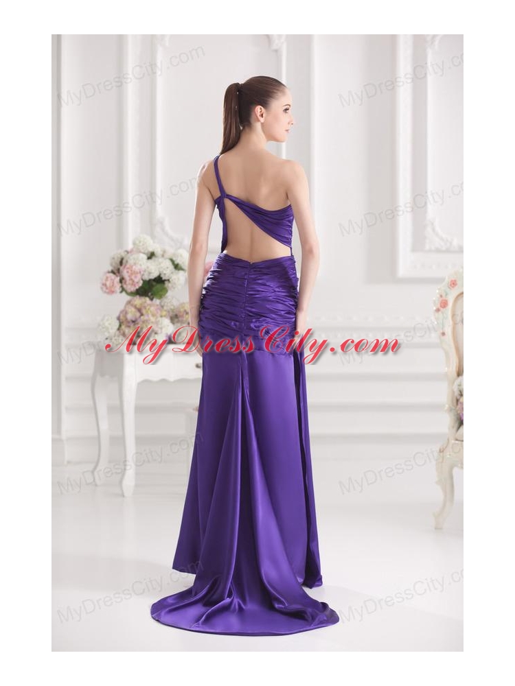 Column One Shoulder Floor-length Taffeta Prom Dress