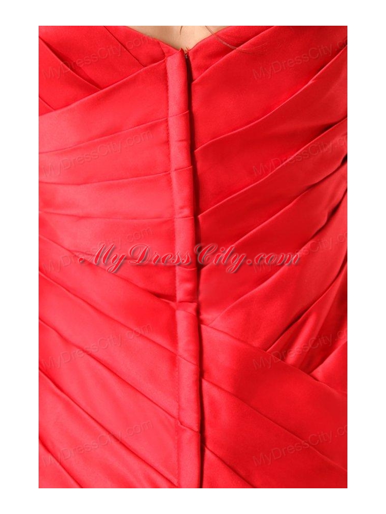 Sheath Wine Red Sweetheart Taffeta Beading Prom Dress for Girl