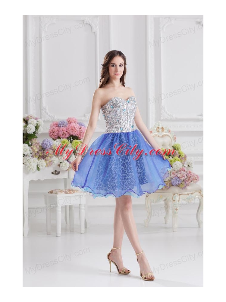 Sweetheart Medium Slate Blue A-line Prom Dress with Beading