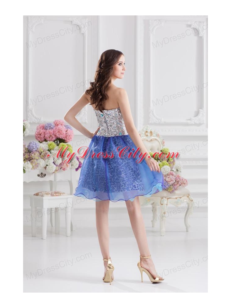 Sweetheart Medium Slate Blue A-line Prom Dress with Beading