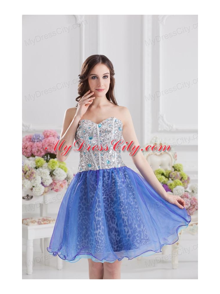 Sweetheart Medium Slate Blue A-line Prom Dress with Beading