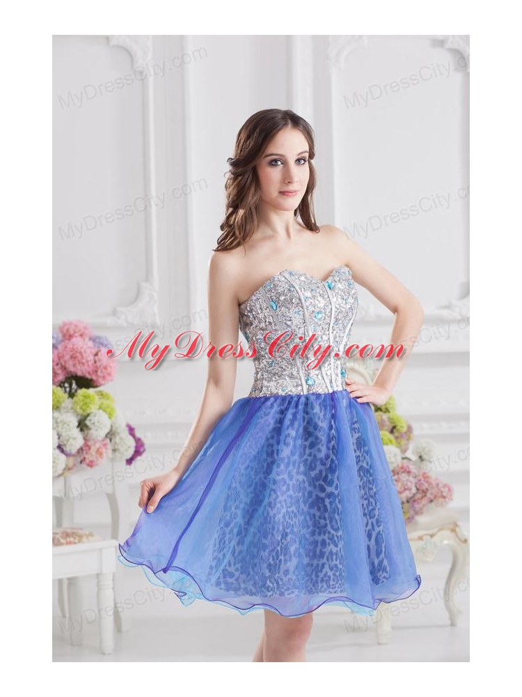 Sweetheart Medium Slate Blue A-line Prom Dress with Beading