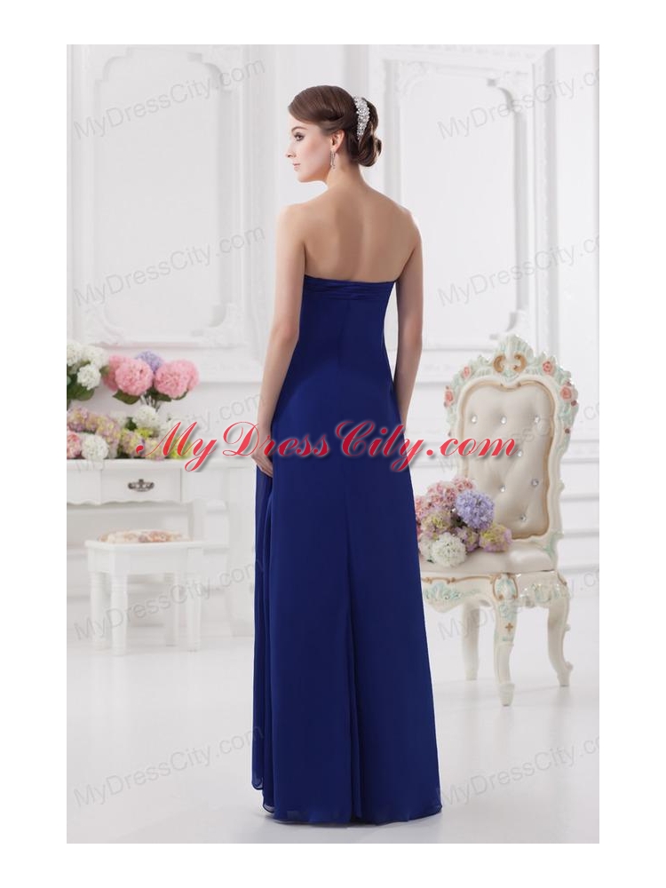 Sweetheart Dark Blue Appliques Floor-length Prom Dress