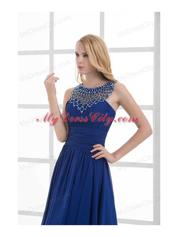 Empire Soop Beading Ruching Floor-length Chiffon Prom Dress