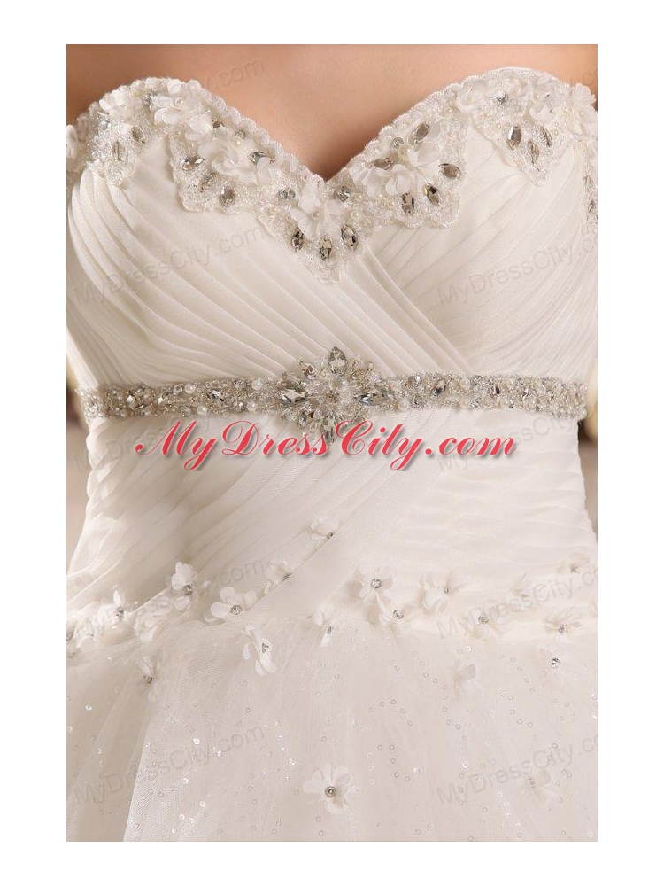 Beaded Decorate Sweetheart Ball Gown Wedding Dress with Sequins