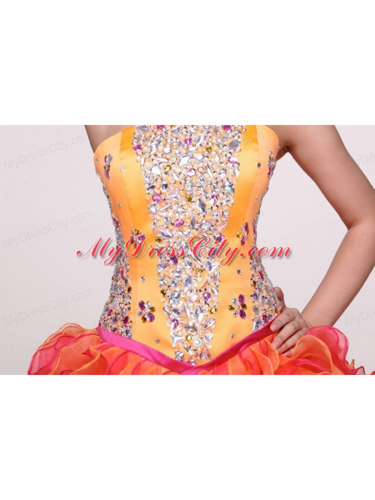 Sweetheart Beading and Appliques Multi-color Quinceanera Dress