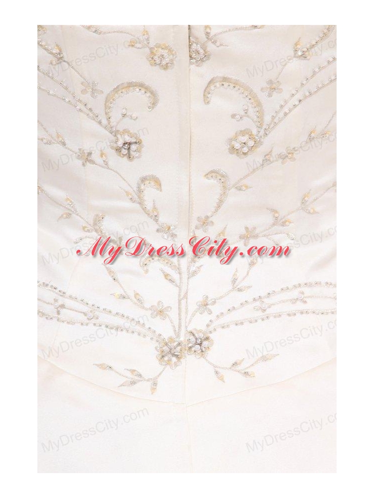 A-Line Sweetheart Taffeta Embroidery and Beading Wedding Dress