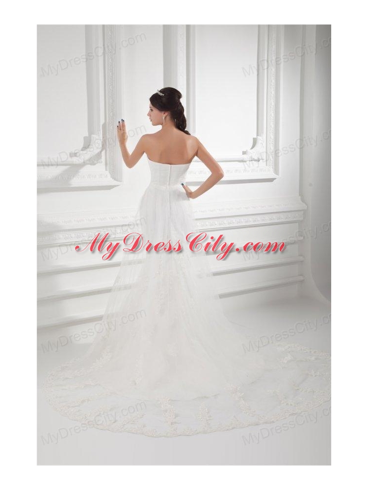 Gorgeous Mermaid Sweetheart Wedding Dress with Lace Chapel Train