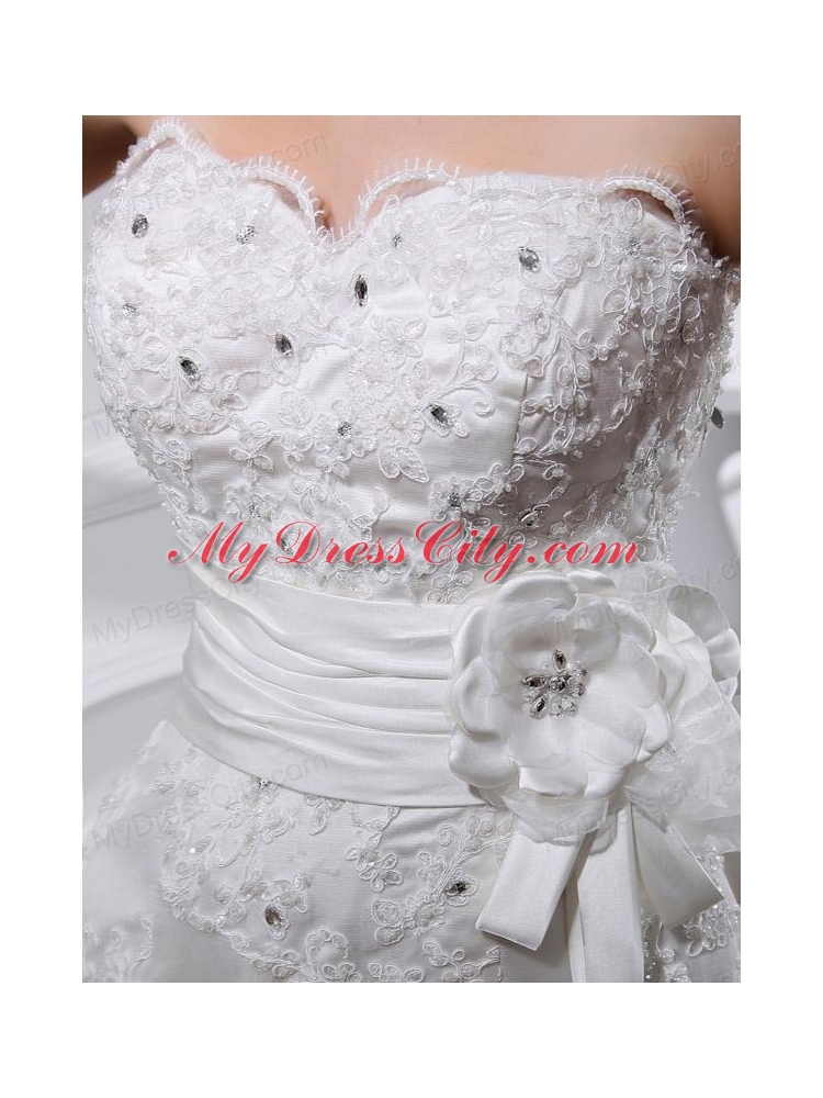 Sexy Mermeid  Sweetheart Court Train Lace Wedding Dress with Appliques