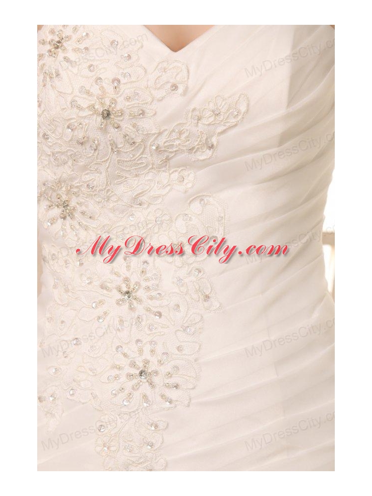 Sweetheart Appliques with Beading Wedding Dress with Organza