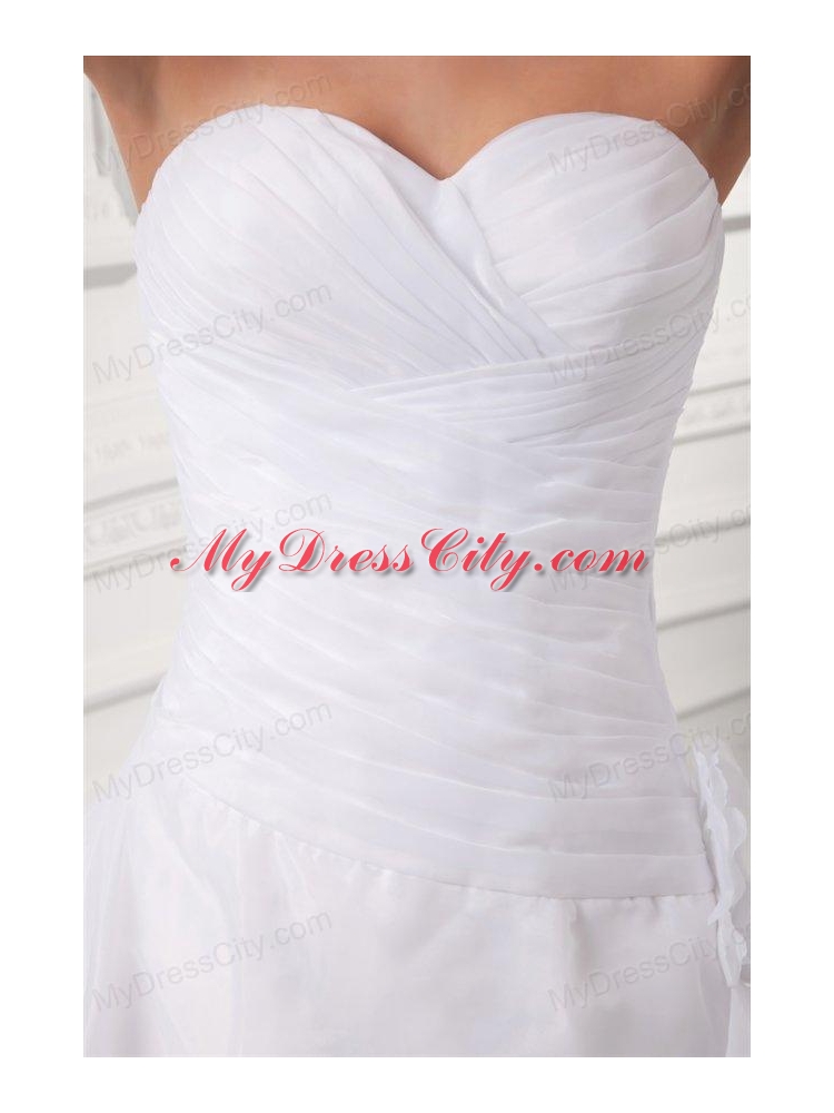 Court Train Elegant A-line Sweetheart Wedding Dress with Pick-ups