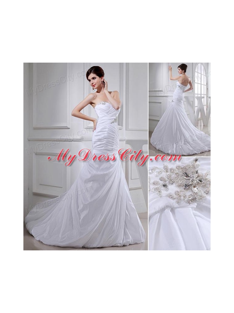 2014 Spring Popular Puffy Sweetheart Wedding Dress with Beading