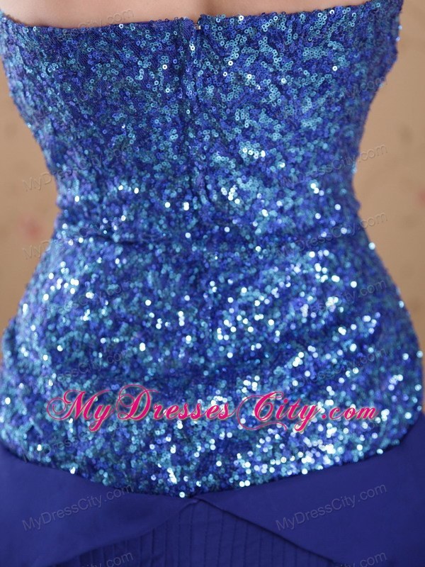 Sweetheart Sequined Royal Blue Chiffon 2013 Prom Evening Dress