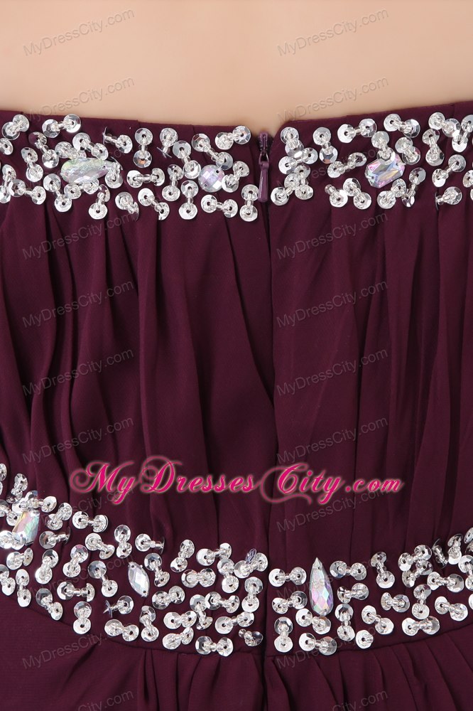 Beautiful Dark Purple Long 2013 Maxi Evening Dresses with Beading