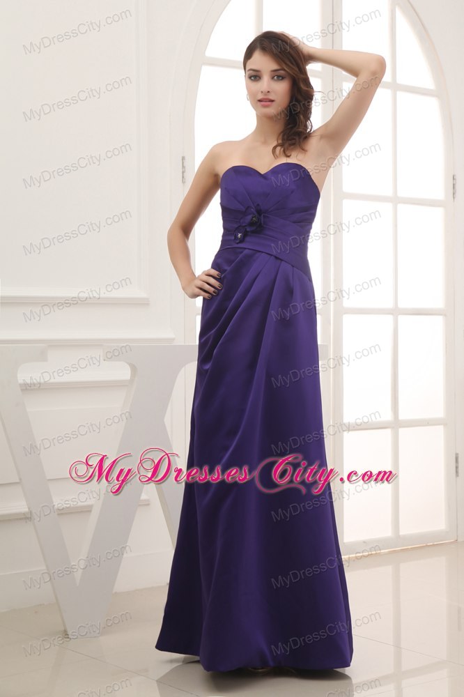 Column Flowers Sweetheart Long Homecoming Evening Dress