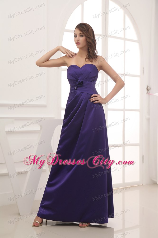 Column Flowers Sweetheart Long Homecoming Evening Dress