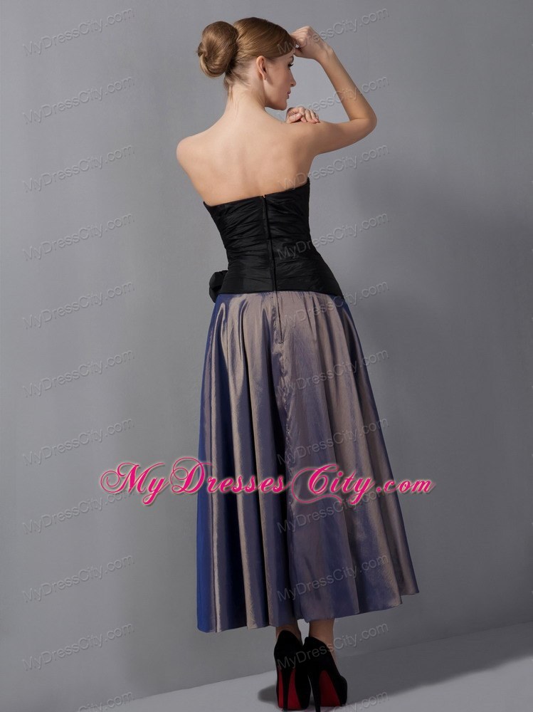 Hand Flowers Purple Empire Ankle-length Taffeta Wedding Mother Outfits