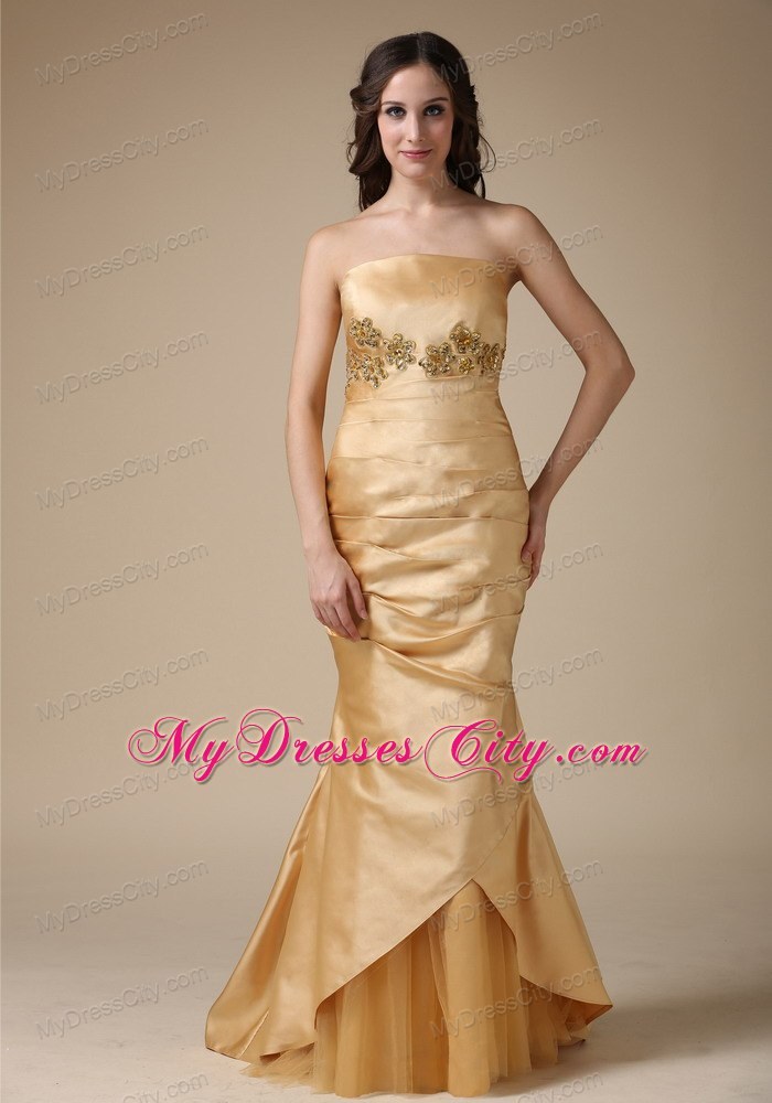 Mermaid Brush Mother Of The Bride Dress with Appliques and Ruche