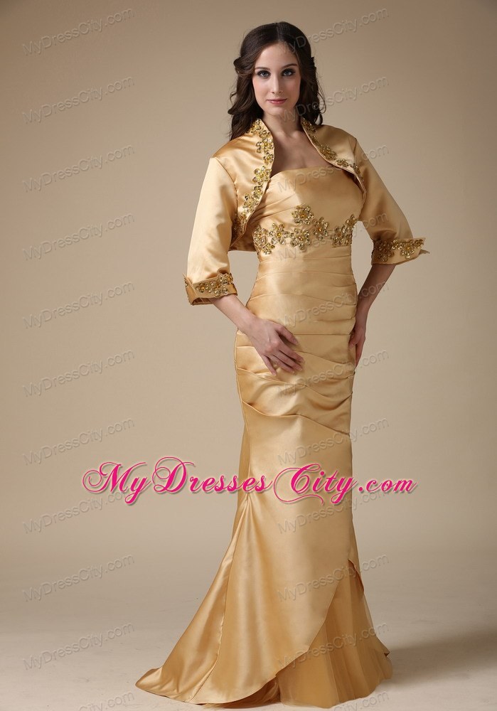 Mermaid Brush Mother Of The Bride Dress with Appliques and Ruche