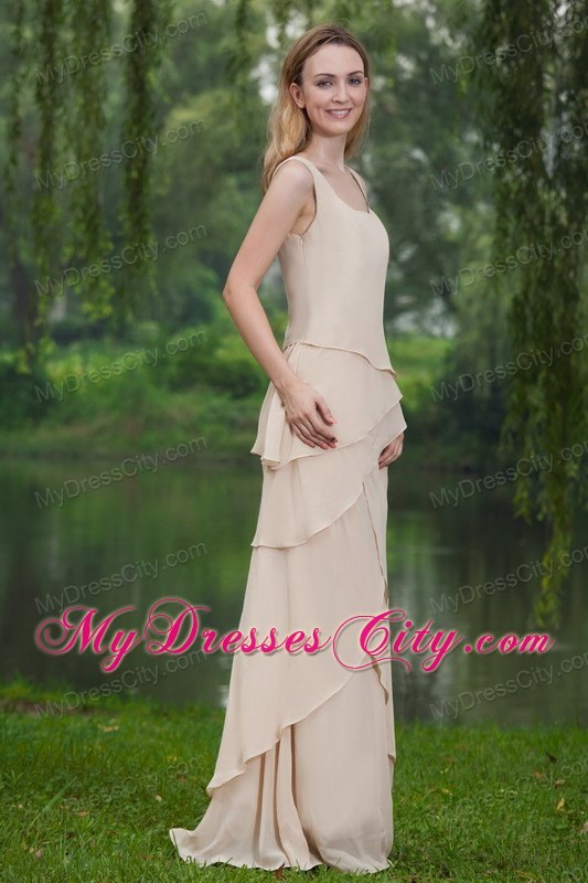 Ivory Square Floor-length Layered Mother of the Bride Dress