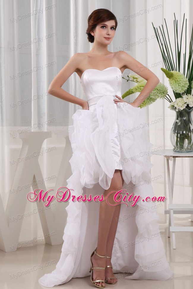 Sweetheart High-low Wedding Gown with Ruffles And Layers