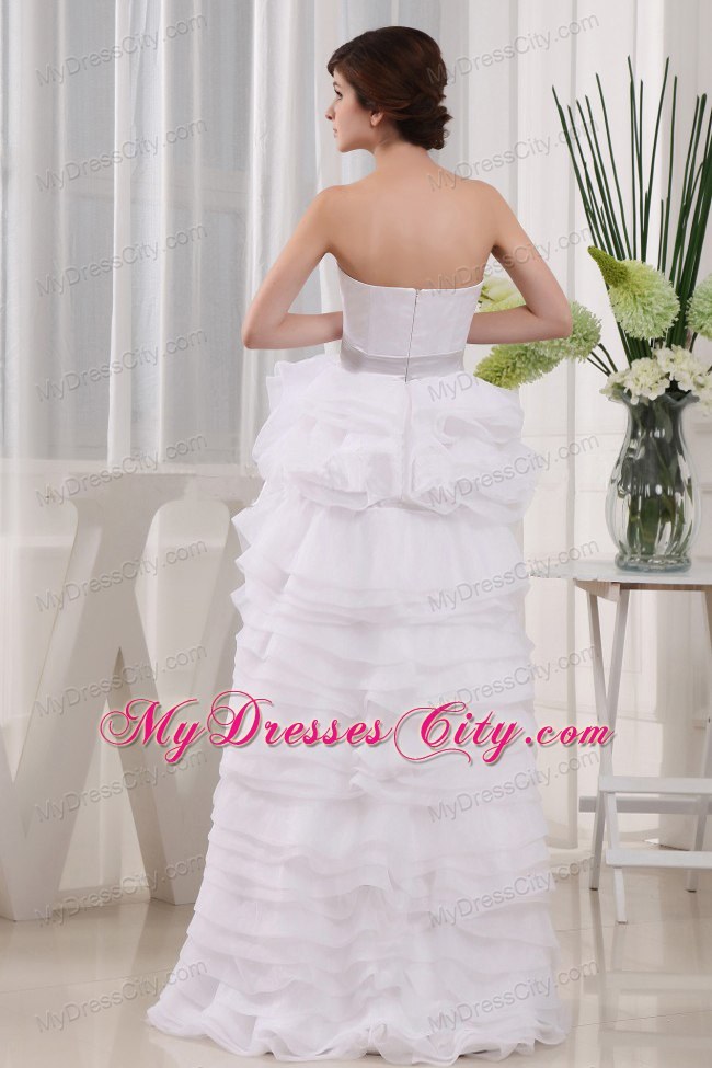 Sweetheart High-low Wedding Gown with Ruffles And Layers