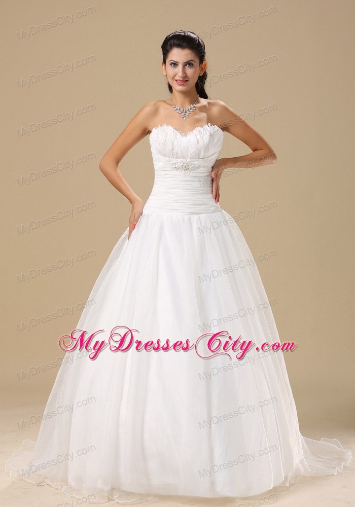 Sweetheart Ruche and Beading for Court Train 2013 Wedding Dress