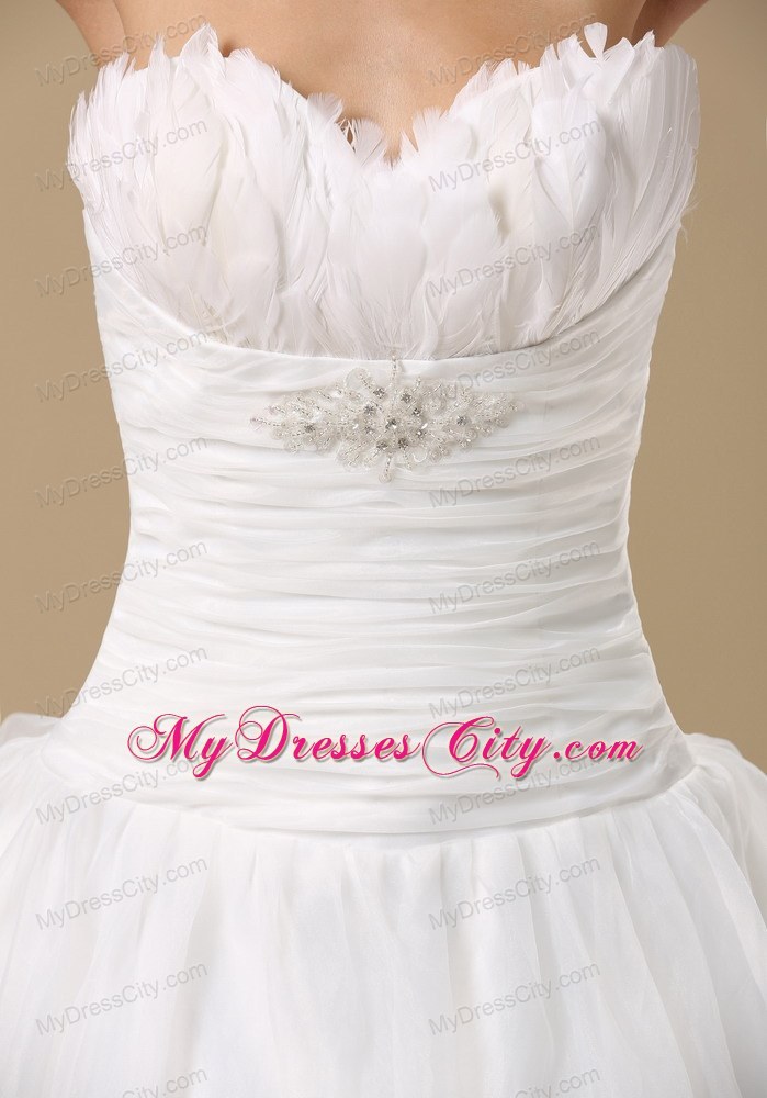 Sweetheart Ruche and Beading for Court Train 2013 Wedding Dress