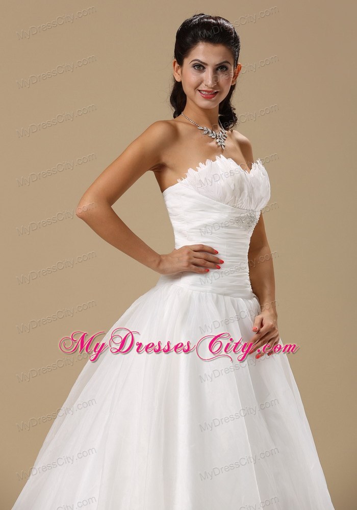 Sweetheart Ruche and Beading for Court Train 2013 Wedding Dress