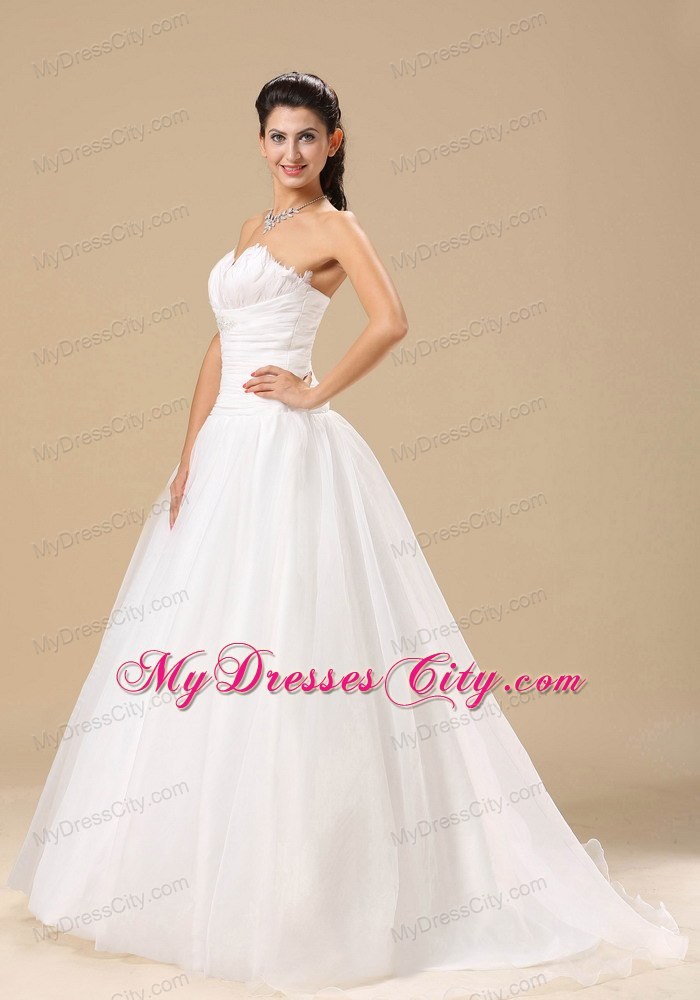 Sweetheart Ruche and Beading for Court Train 2013 Wedding Dress