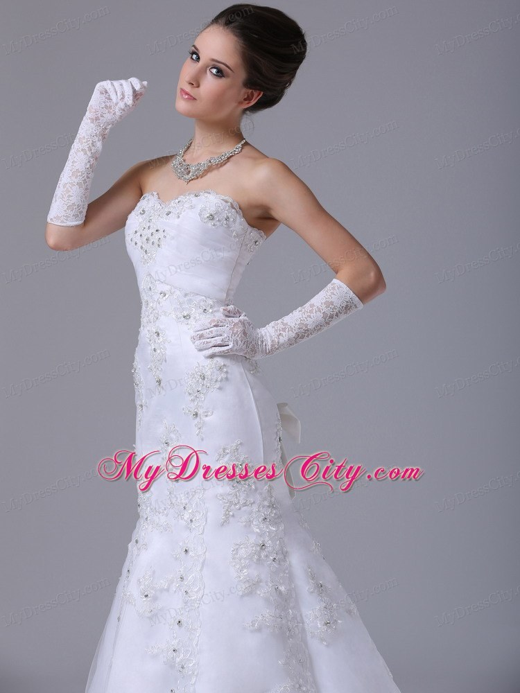 Lace with Beading Sweetheart Mermaid Dress for Wedding Ceremony