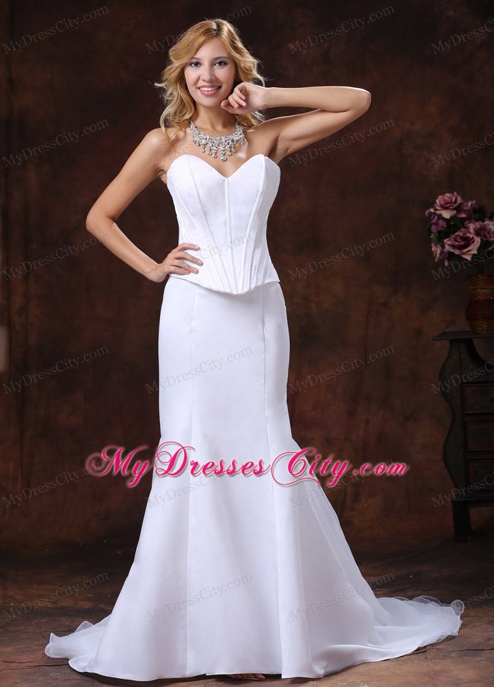 Simple Sweetheart Corset Mermaid Wedding Dress For Custom Made