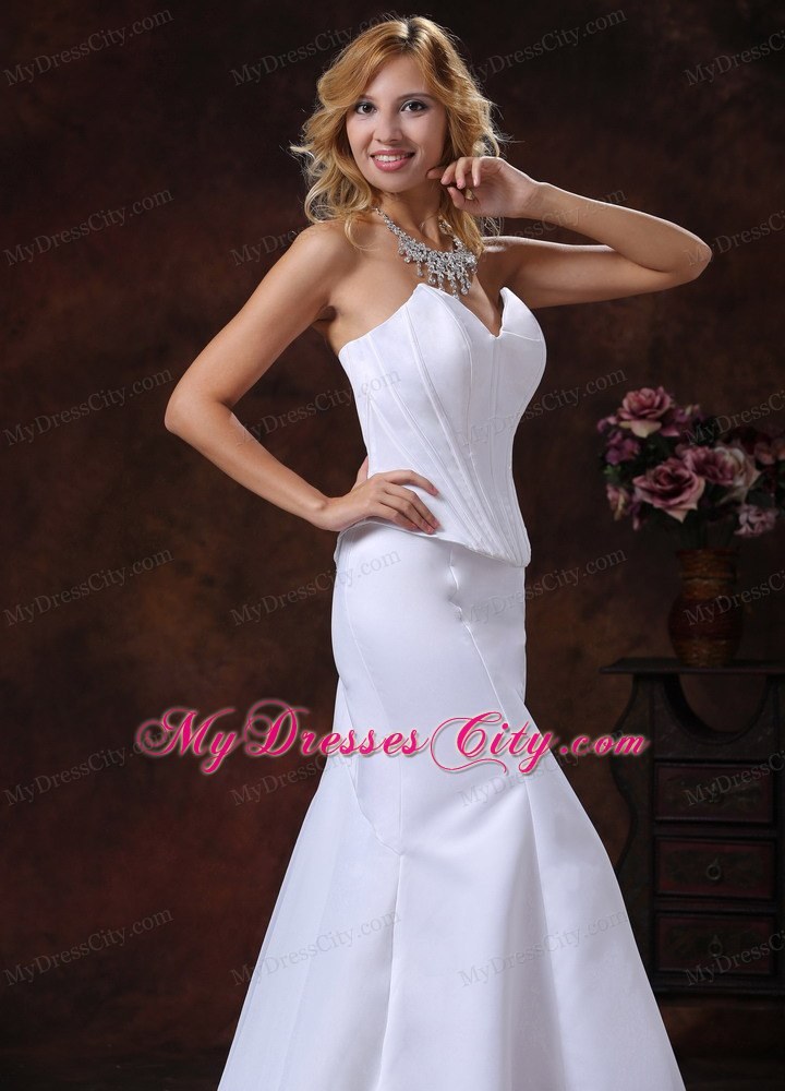 Simple Sweetheart Corset Mermaid Wedding Dress For Custom Made