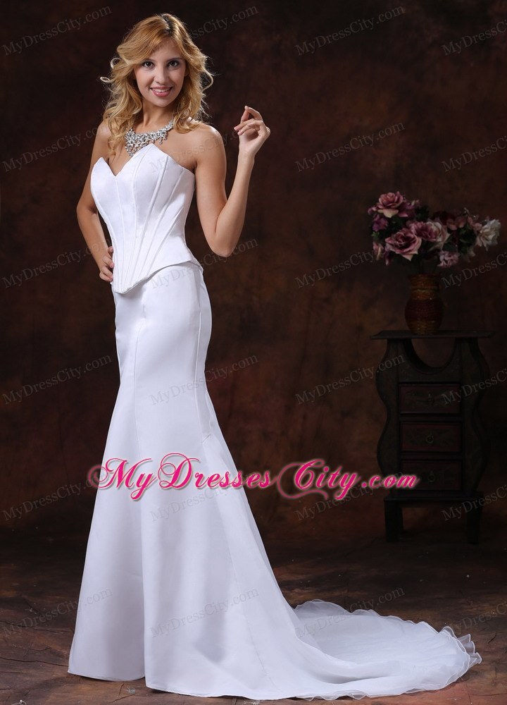 Simple Sweetheart Corset Mermaid Wedding Dress For Custom Made