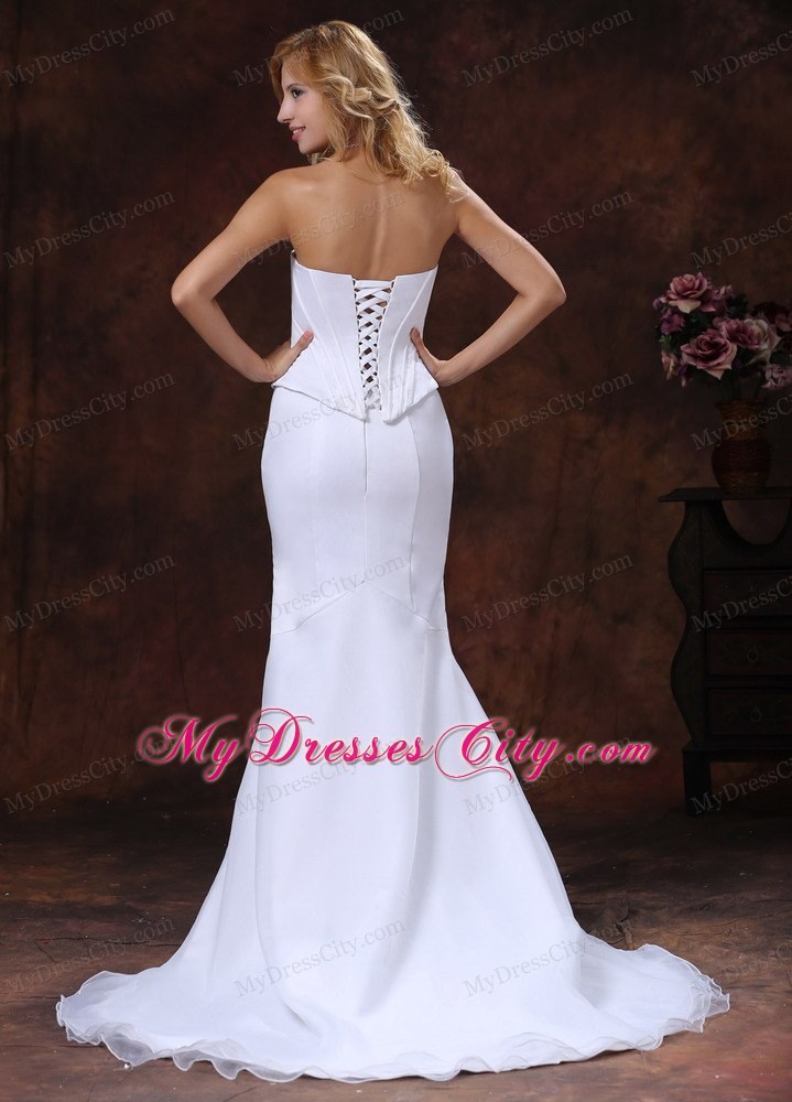 Simple Sweetheart Corset Mermaid Wedding Dress For Custom Made