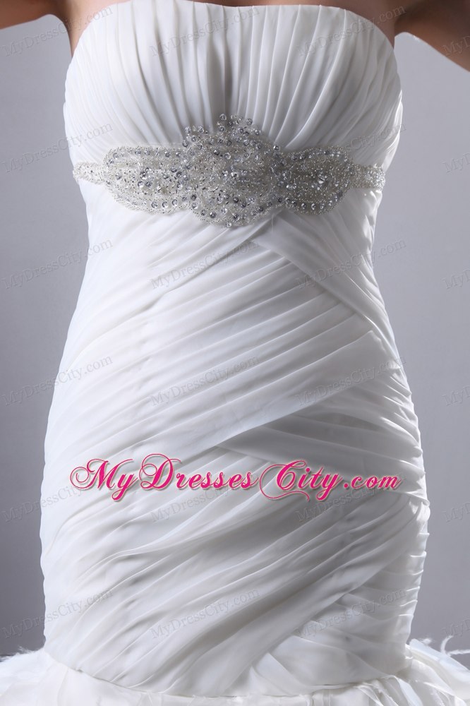 Beaded Bust Line Bridal Dress with Rolling Flower Mermaid Skirt