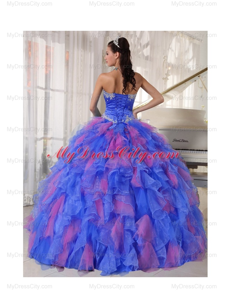 Popular Sweetheart Pretty Quinceanera Dresses with Appliques and Ruffles