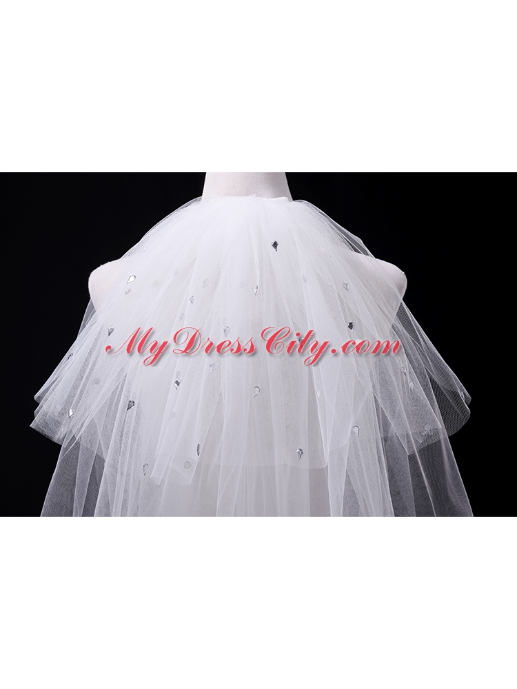 Cheap Four-Tier Cut Edge Drop Veil Wedding Veils