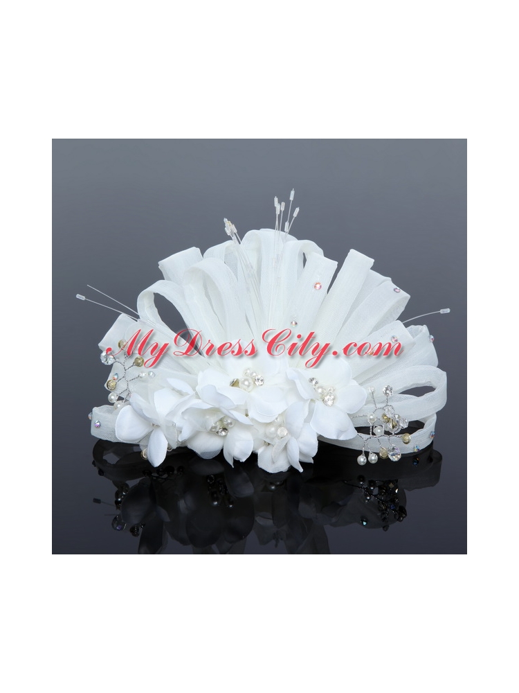 Elegant Tulle Wedding Party Fascinators with Imitation Pearls