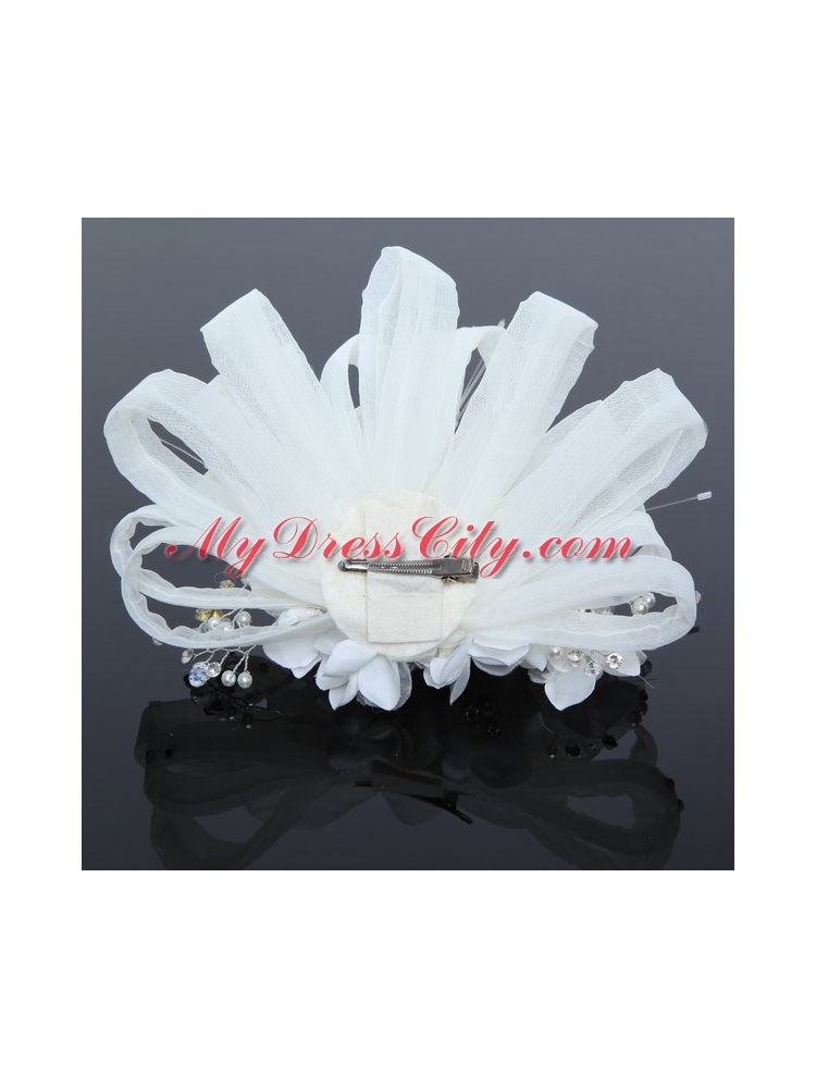 Elegant Tulle Wedding Party Fascinators with Imitation Pearls