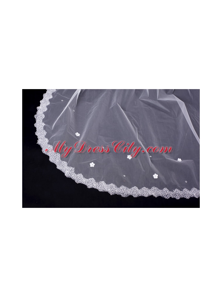 One-Tier Oval Lace Edge Bridal Veils for Wedding Party