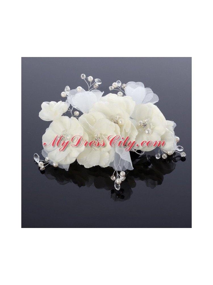 Pure Imitation Pearls Wedding Hair Flower for Summer