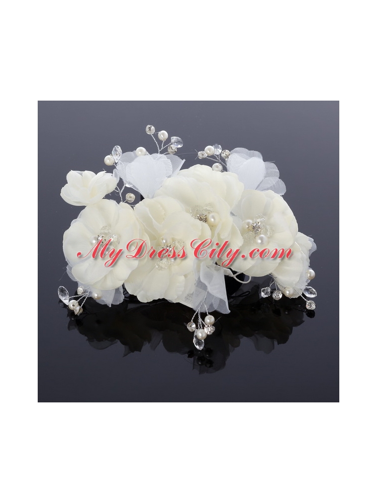 Pure Imitation Pearls Wedding Hair Flower for Summer