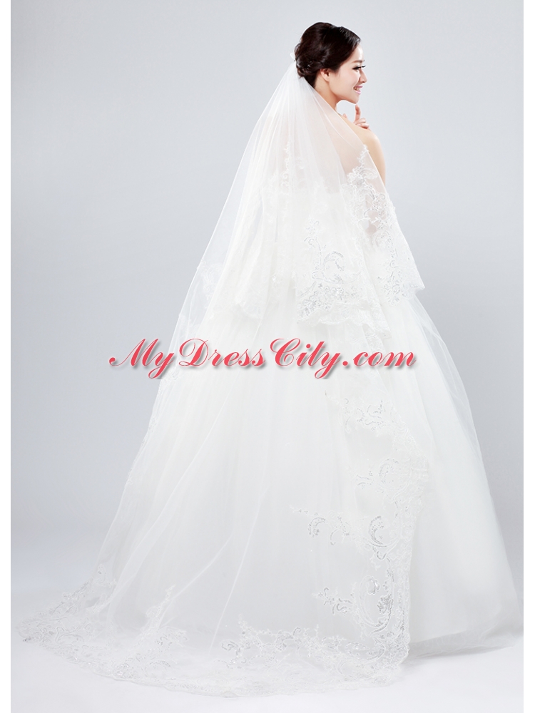 Two-Tier Lace Edge Wedding Veil for Wedding Party